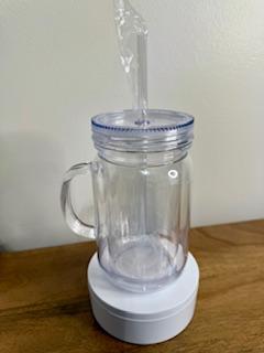 20 oz Blank Acyrlic Mason Jar Tumbler (Snow Globe) with a clear lid