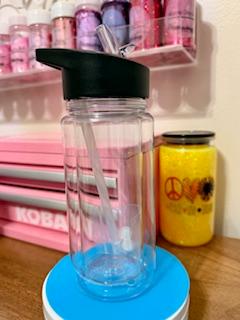 10 Oz Kids Blank Snow Globe Sports Water Bottle with Black Lid