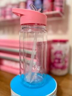 10oz Kids Blank Snow Globe Sports Water Bottle With A Light Pink Lid