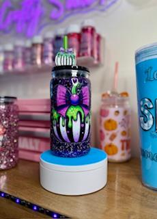 16 oz Acrylic Limited Edition! Beetlejuice Tumbler with matching straw topper