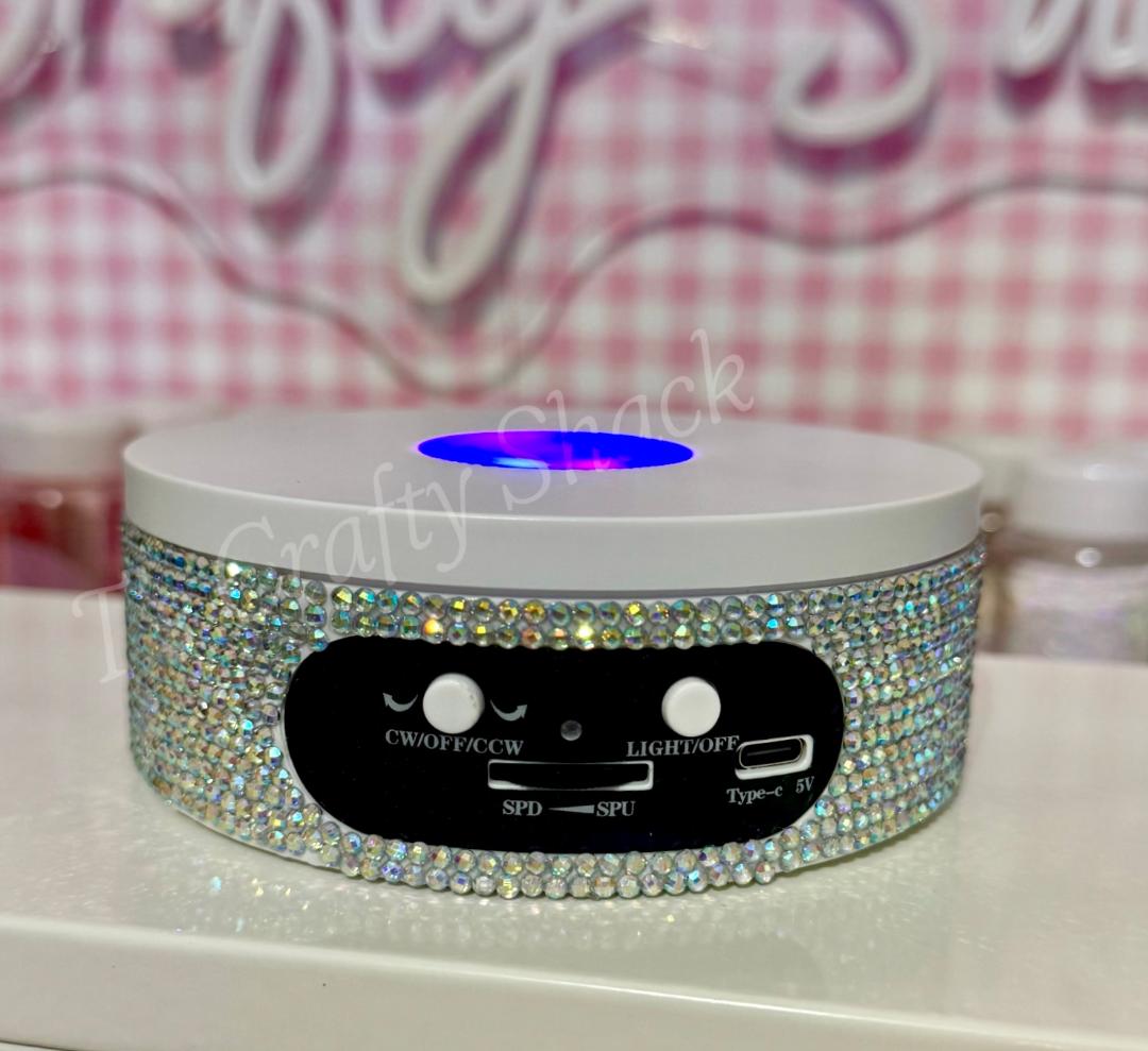 White Bling (Iridescent Silver) Tumbler Spinner w/ Built In Light