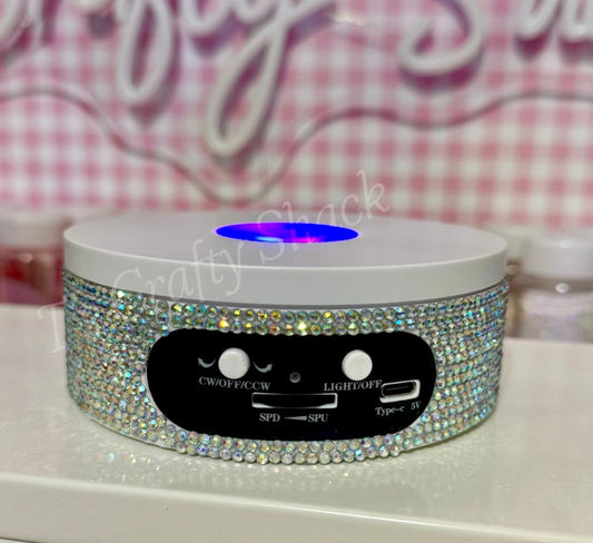 White Bling (Iridescent Silver) Tumbler Spinner w/ Built In Light