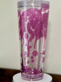 24 oz Custom Pink Lava Drip Tumbler