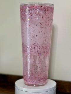 24oz Custom Light Pink Lava Drip Tumbler