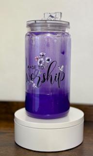 16 oz Purple Drip Tumbler