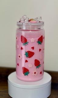 16 oz Custom Straw Berry Milk Tumbler