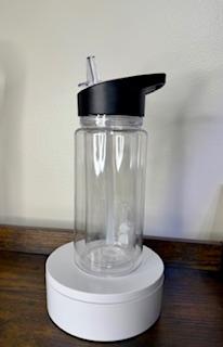 10 Oz Kids Blank Snow Globe Sports Water Bottle with Black Lid