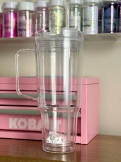 30oz Clear Acrylic  Tumbler with handle