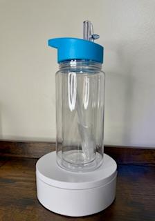 10oz Kids Blank Snow Globe Sports Water Bottle with Light Blue Lid